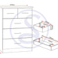 Nevada 3+2 Drawer Chest - WHITE GLOSS