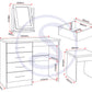 Nevada 4 Drawer Dressing Table Set - White Gloss
