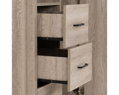 Oliver Range - 1 Door 3 Drawer Open Shelf Wardrobe