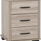 Oliver 3 Drawer Bedside - LIGHT OAK EFFECT