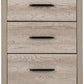 Oliver 3 Drawer Bedside - LIGHT OAK EFFECT