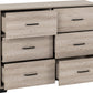 Oliver 6 Drawer Chest - Light Oak Effect