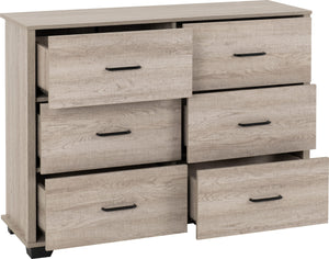 Oliver 6 Drawer Chest - LIGHT OAK EFFECT