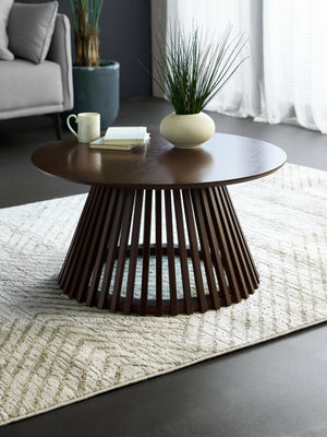 Ollie Dark Oak 80cm Round Coffee Table