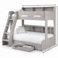Orion Triple Sleeper Bunk Bed - Grey Oak Effect, Single/Small Double