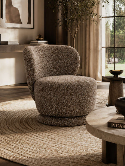 Orla Swivel Accent Chair - Hazelnut Chenille