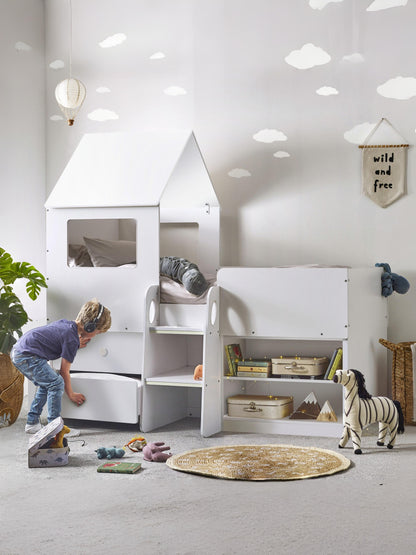 Orpheus 90cm Single White Treehouse Midsleeper Cabin Bed
