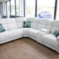 Owen Electric Recliner Sofa Beige Large Corner