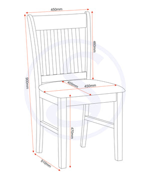 Oxford Chair (Box of 2) - GREY/GREY FABRIC