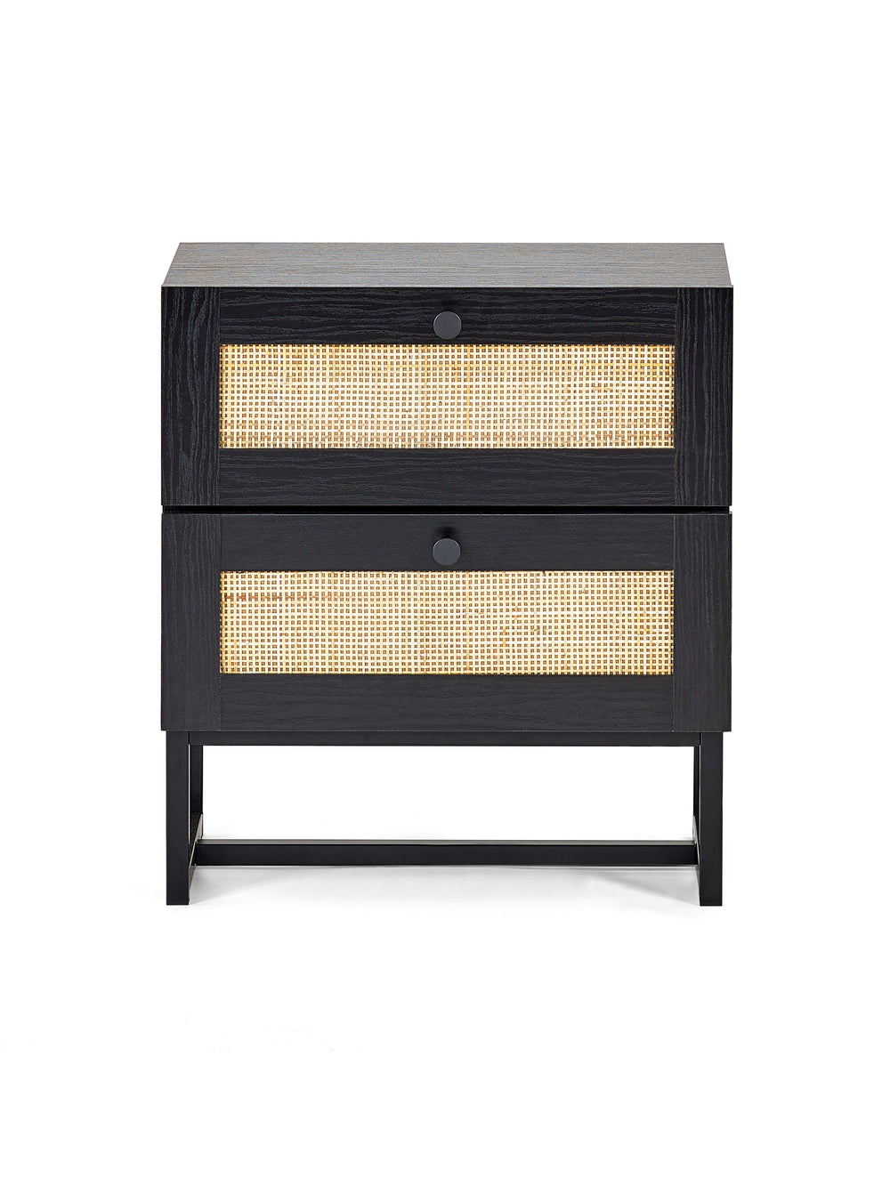 Padstow 2 Drawer Bedside - Black
