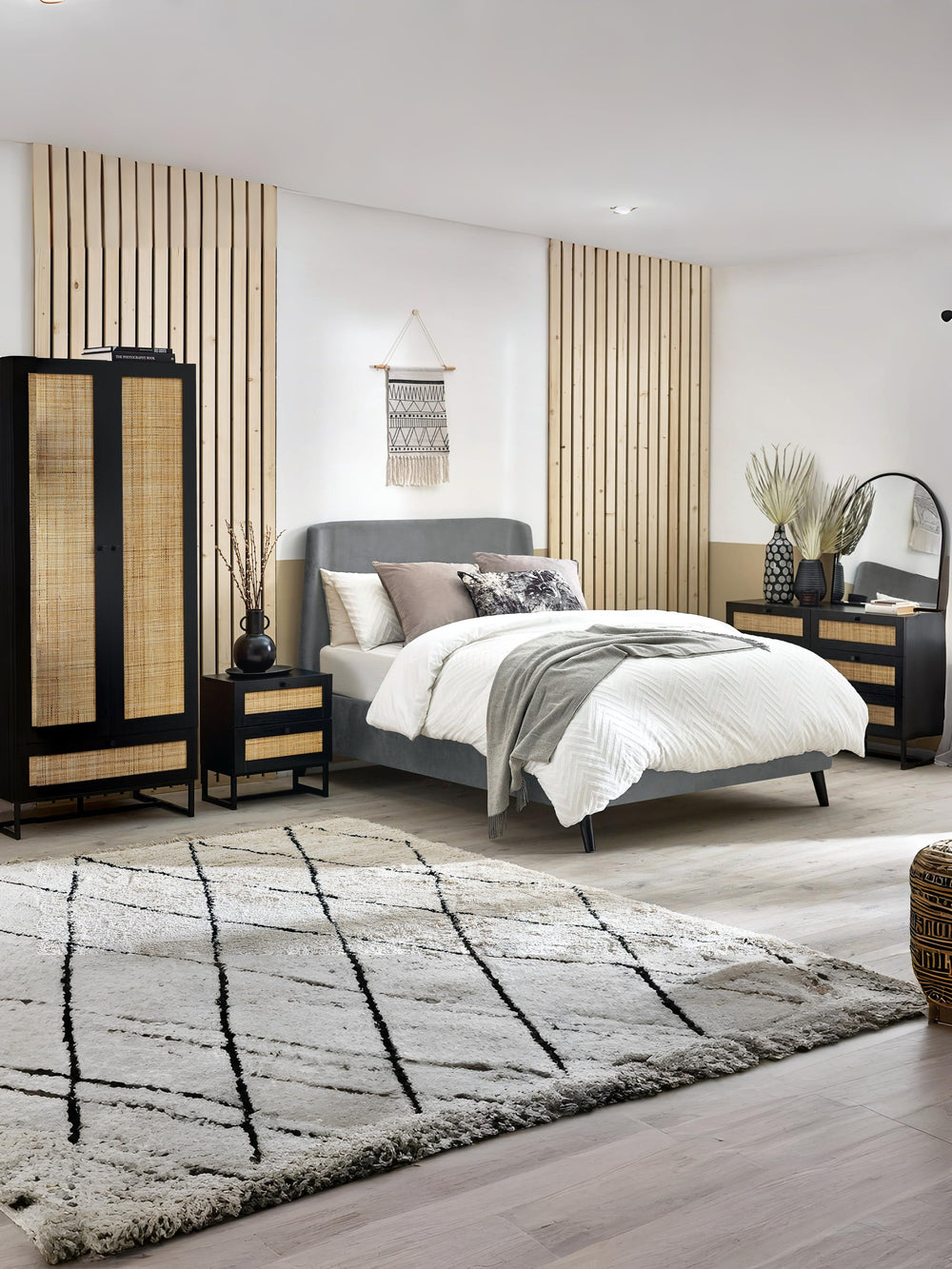Padstow 2 Drawer Bedside - Black