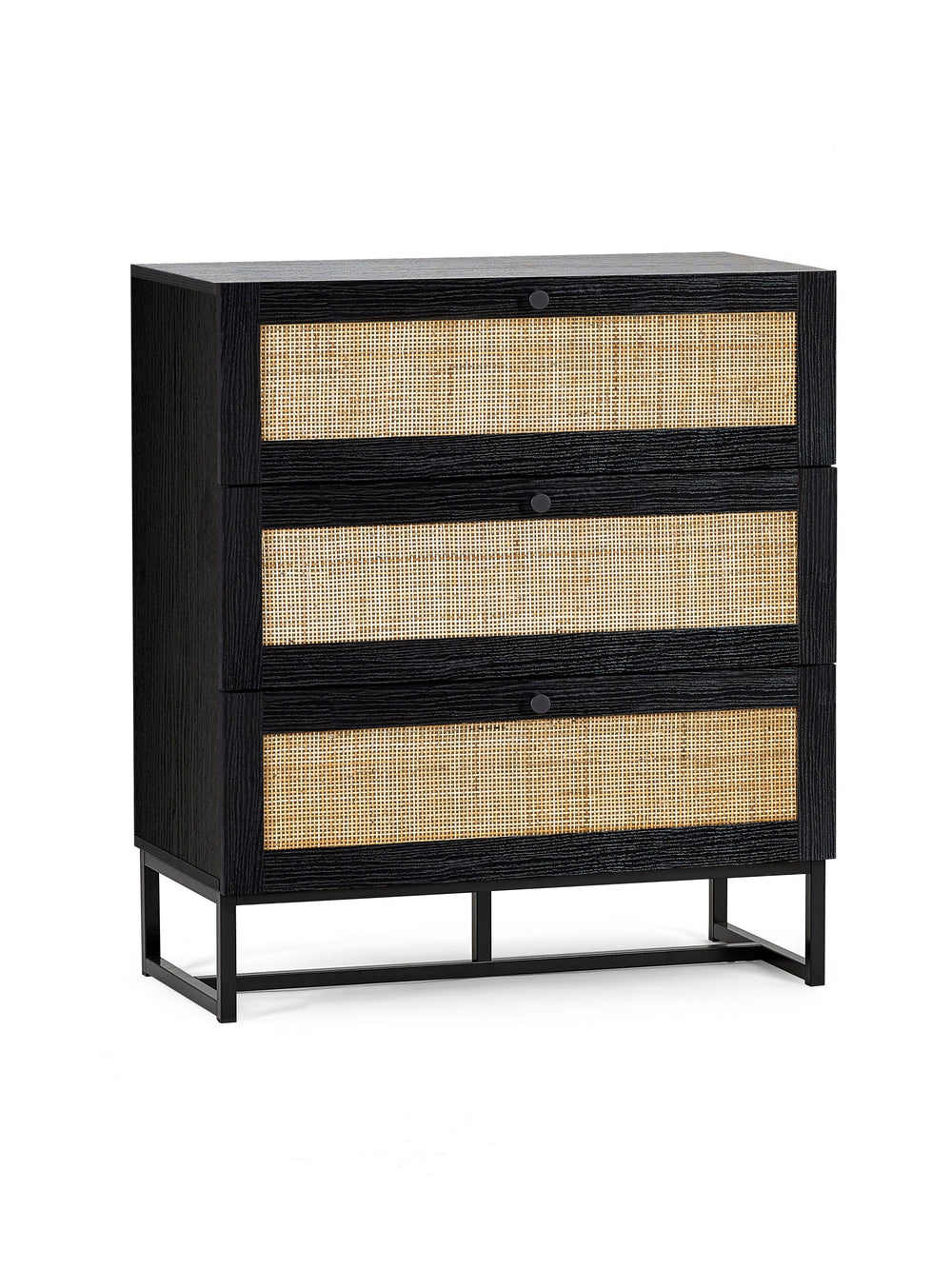 Padstow 3 Drawer Chest - Black