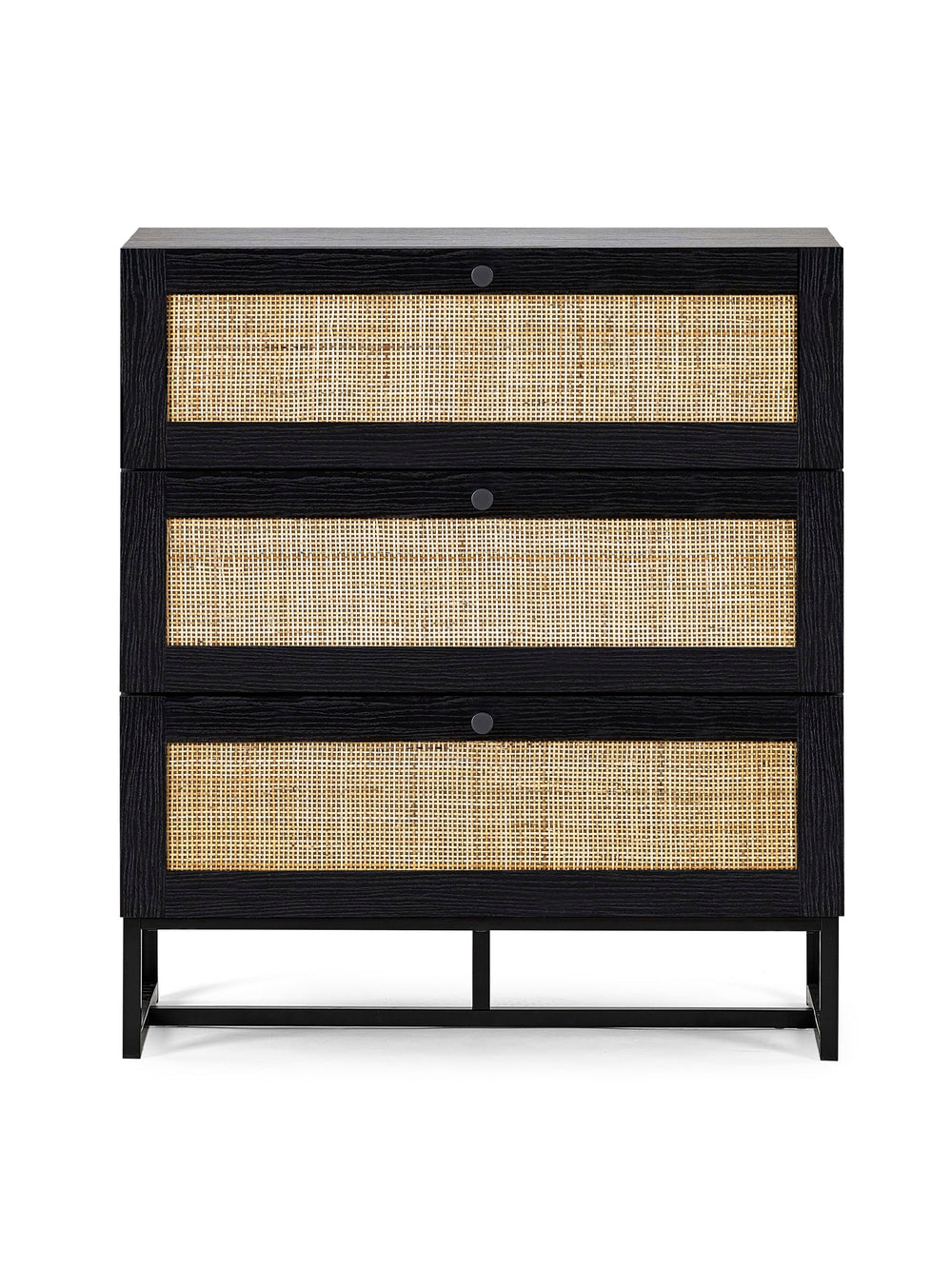 Padstow 3 Drawer Chest - Black