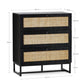 Padstow 3 Drawer Chest - Black