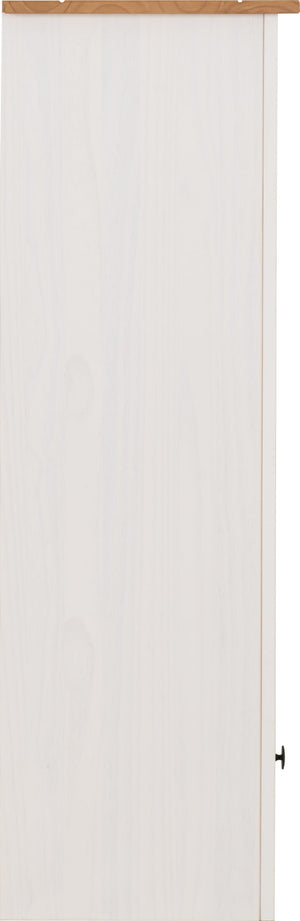 Panama 1 Drawer Bookcase - WHITE/NATURAL WAX