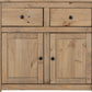 Panama 2 Door 2 Drawer Sideboard - Natural Wax