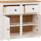 Panama 2 Door 2 Drawer Sideboard - White/Natural Wax