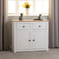 Panama 2 Door 2 Drawer Sideboard - White/Natural Wax