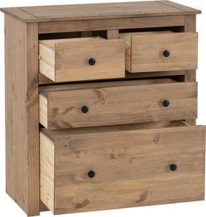 Panama 2+2 Drawer Chest - NATURAL WAX