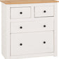 Panama 2+2 Drawer Chest - WHITE/NATURAL WAX