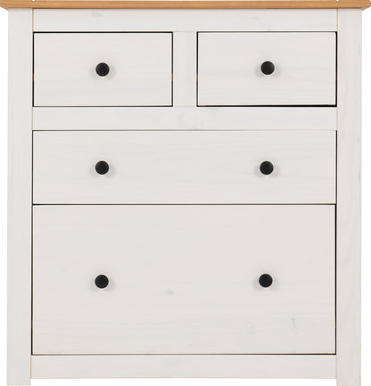 Panama 2+2 Drawer Chest - WHITE/NATURAL WAX