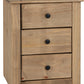 Panama 3 Drawer Bedside - NATURAL WAX