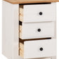 Panama 3 Drawer Bedside - White/Natural Wax