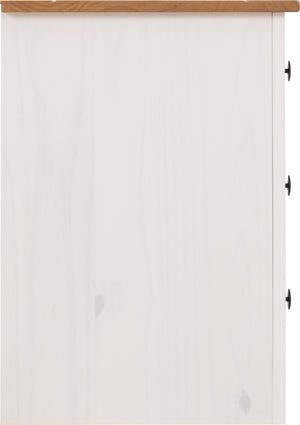 Panama 3 Drawer Bedside - WHITE/NATURAL WAX