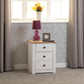 Panama 3 Drawer Bedside - White/Natural Wax