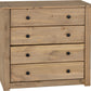 Panama 4 Drawer Chest - Natural Wax