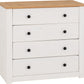 Panama 4 Drawer Chest - White/Natural Wax