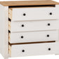Panama 4 Drawer Chest - White/Natural Wax