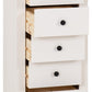 Panama 5 Drawer Chest - White/Natural Wax