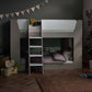 Parsec 90cm Single Taupe and White Bunk Bed