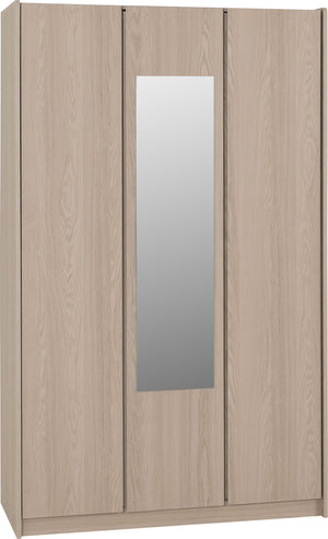 Paris 3 Door Mirrored Wardrobe - SMOKED ASH EFFECT