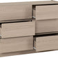 Paris 6 Drawer Chest - Smoked Ash Effect