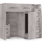 Pegasus 90cm Single Grey Oak Effect Highsleeper Loft Bed with Desk