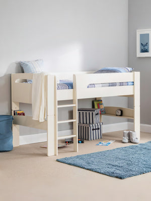 Pluto 90cm Single White Convertible Low to Midsleeper Bed