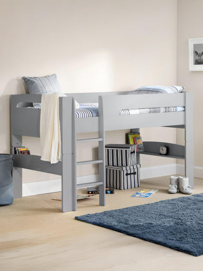 Pluto 90cm Single Grey Convertible Low to Midsleeper Bed