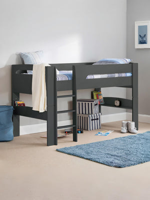 Pluto 90cm Single Anthracite Black Convertible Low to Midsleeper Bed