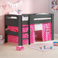 Pluto 90cm Single Anthracite Black Convertible Low to Midsleeper Bed