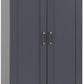 Portland 2 Door Wardrobe - Grey/Oak Effect
