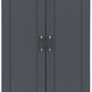 Portland 2 Door Wardrobe - GREY/OAK EFFECT