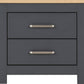 Portland 2 Drawer Bedside - Grey/Oak Effect