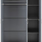Portland 3 Door Wardrobe - Grey/Oak Effect