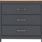 Portland 3 Drawer Chest - GREY/OAK EFFECT