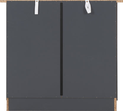 Portland 3 Drawer Chest - GREY/OAK EFFECT