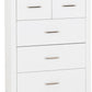 Portland 3+2 Drawer Chest - White/Oak Effect