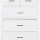 Portland 3+2 Drawer Chest - White/Oak Effect