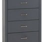 Portland 4 Drawer Chest - GREY/OAK EFFECT